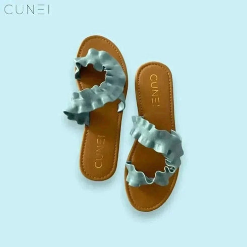 Womens Sky Blue Swirl Flats